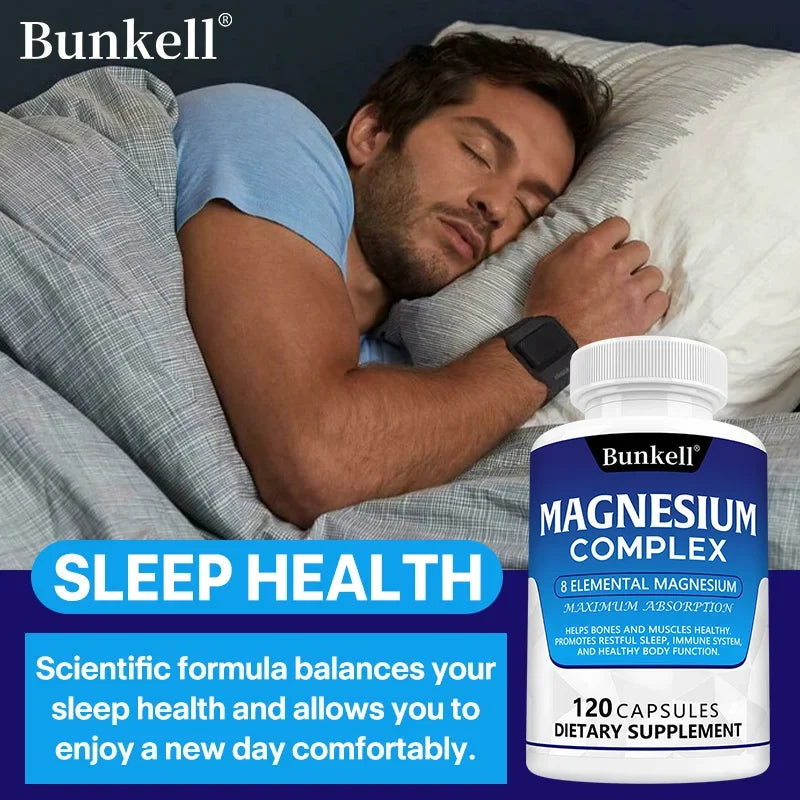Magnesium Complex, 5 Forms High Absorption, Support Bone, Heart, Muscle, Sleep & Digestion, Non-Gmo Dietary Supplement