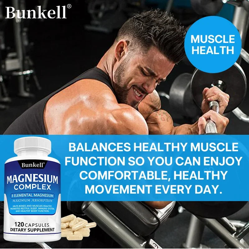 Magnesium Complex, 5 Forms High Absorption, Support Bone, Heart, Muscle, Sleep & Digestion, Non-Gmo Dietary Supplement